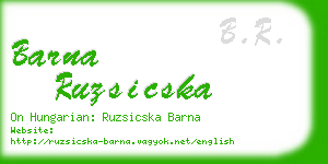 barna ruzsicska business card